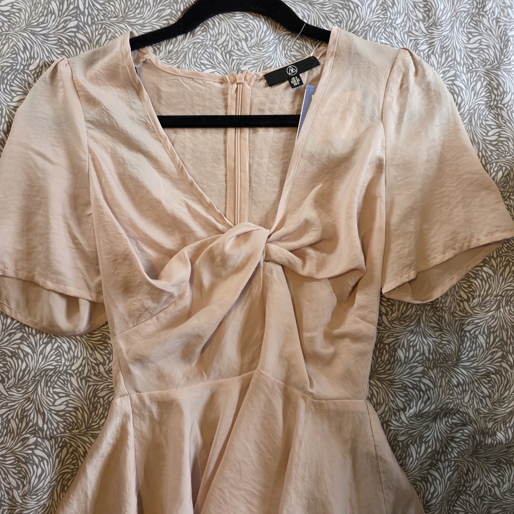 Missguided Blush Pink Knot Blouse
